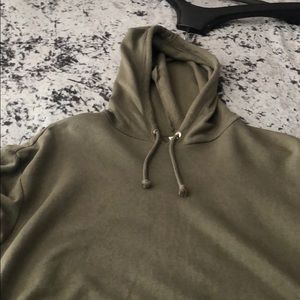 Green crop top hoodie